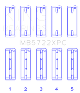 King Engine Bearings Mitsubishi 4B11T EVO X 2007+ (Size .026) Coated Performance Main Bearing Set