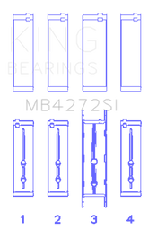 King Engine Bearings Holden Alloytec 175/190 (Size +0.25mm) Main Bearing Set
