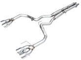 AWE 2024 Ford Mustang GT Fastback S650 RWD Track Edition Cat-Back Exhaust w/ Quad Chrome Silver Tips