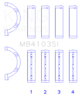 King Engine Bearings Chrysler 197 (Size .026) Crankshaft Main Bearings (Set of 4)