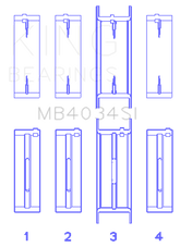 King Engine Bearings Ford 232 (Size 0.25) Main Bearing Set