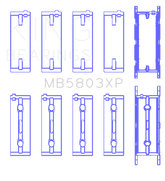 King Engine Bearings BMW S65B40A Crankshaft Main Bearings Set of 5
