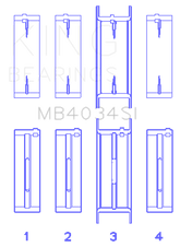 King Engine Bearings Ford 232 (Size +0.75mm) Main Bearing Set