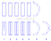 King Engine Bearings Ford Prod. V8 4.6L/5.4L (Size STD) Performance Main Bearing Set - Size STD