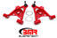 BMR 94-04 Mustang Lower Non-Adj. A-Arms (Poly) w/ Tall Ball Joint / Spring Pocket - Red