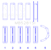 King Engine Bearings Ford 281CI 4.6L V8 (Size +0.5) Main Bearing Set