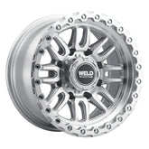 Weld Off-Road Swift 17x9in - 8x180 BP - ET-12 - 124.3mm CB - Gloss Silver Machined Wheel & Ring