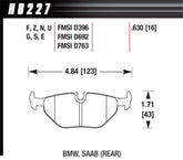 Hawk BMW 3/5/7 Series / M3 / Z3 / Z4 Race Blue 9012 Rear Brake Pads