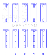 King Engine Bearings Mitsubishi 2007+ 4B11T Turbo EVO X (Size +0.25mm) Crankshaft Main Bearing Set