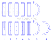 King Engine Bearings Ford 4.6L/5.4L V8 SOHC Performance Coated Main Bearing Set - Size STD