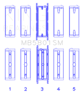 King Engine Bearings BMW N63/S63 Crankshaft Main Bearing Set - Size +0.25mm