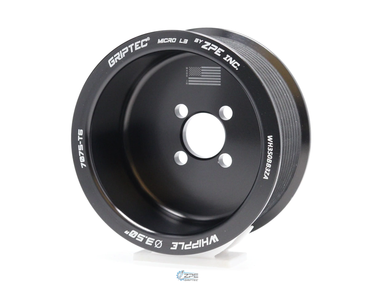 3.50" 10 Rib ZPE GripTec® Whipple Standard L3 Black Pulley