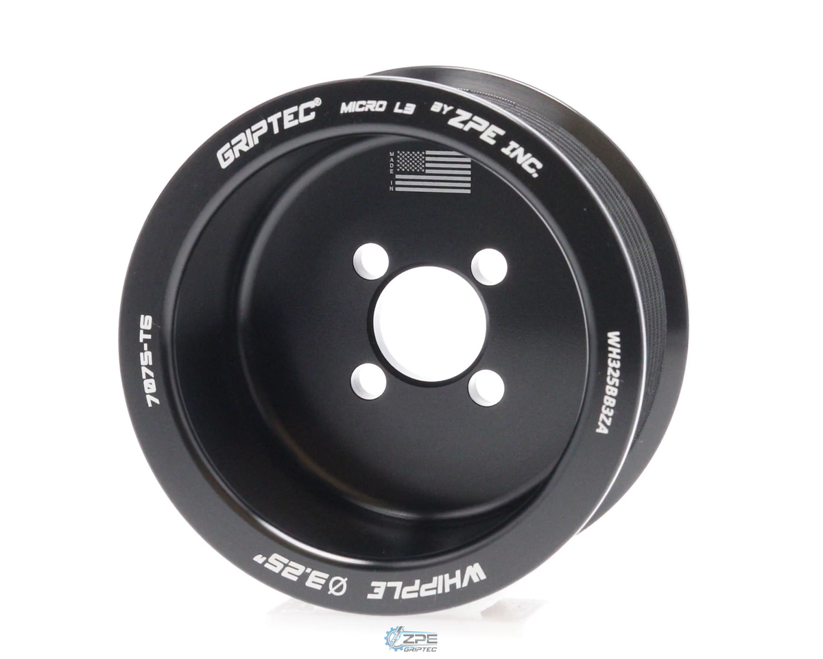3.25" 10 Rib ZPE GripTec® Whipple Standard L3 Black Pulley