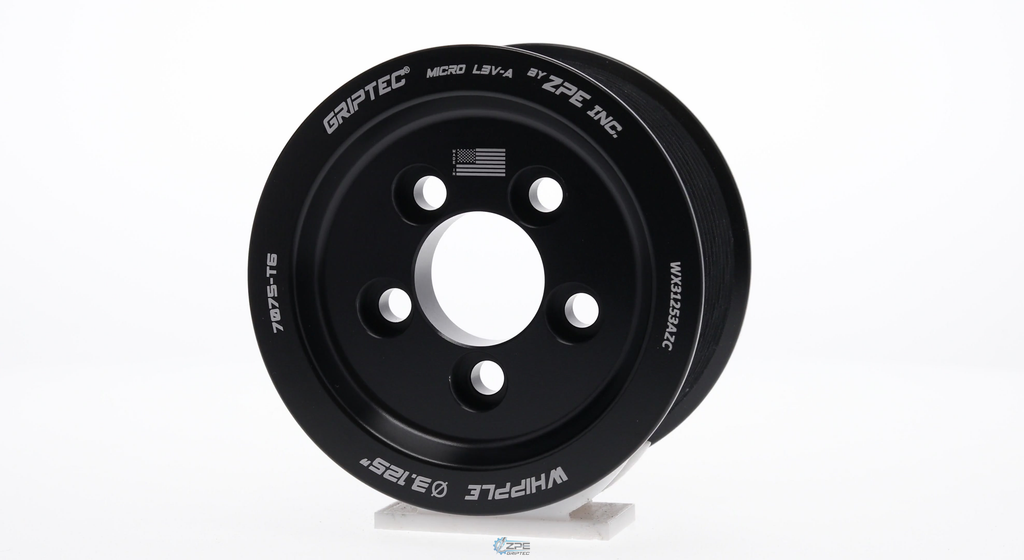 3.125" 12 Rib ZPE GripTec® Whipple 5 Bolt L3V-A Black Pulley Only