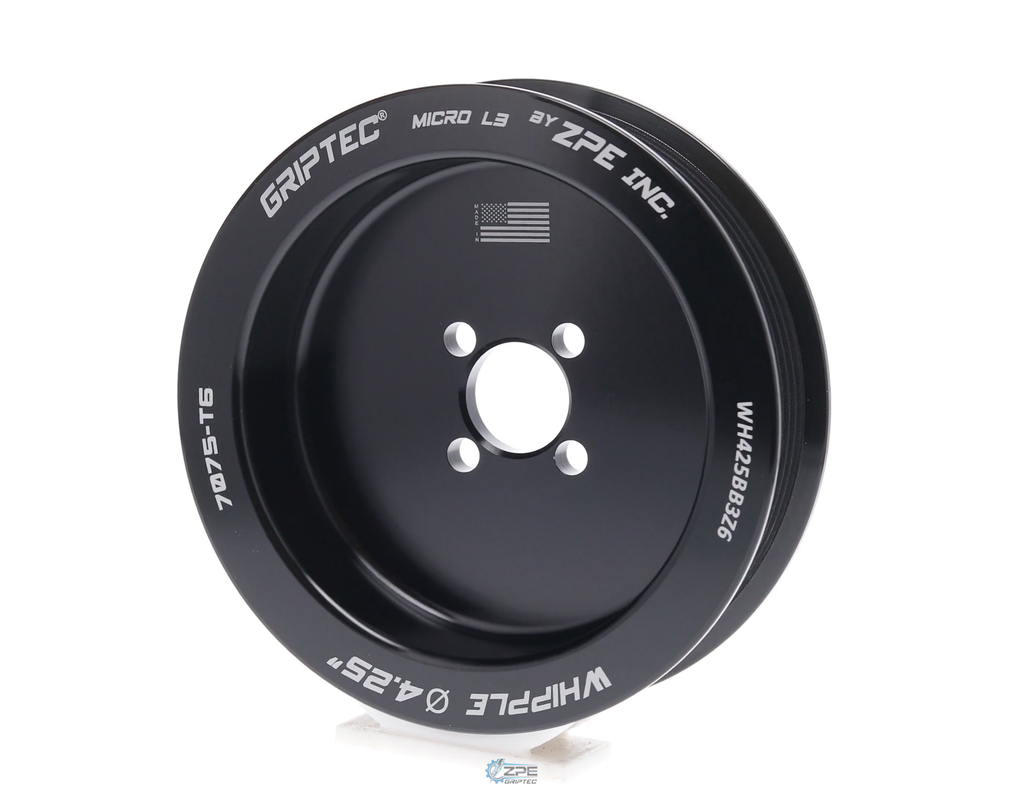 4.25" 6 Rib ZPE GripTec® Whipple Standard L3 Black Pulley