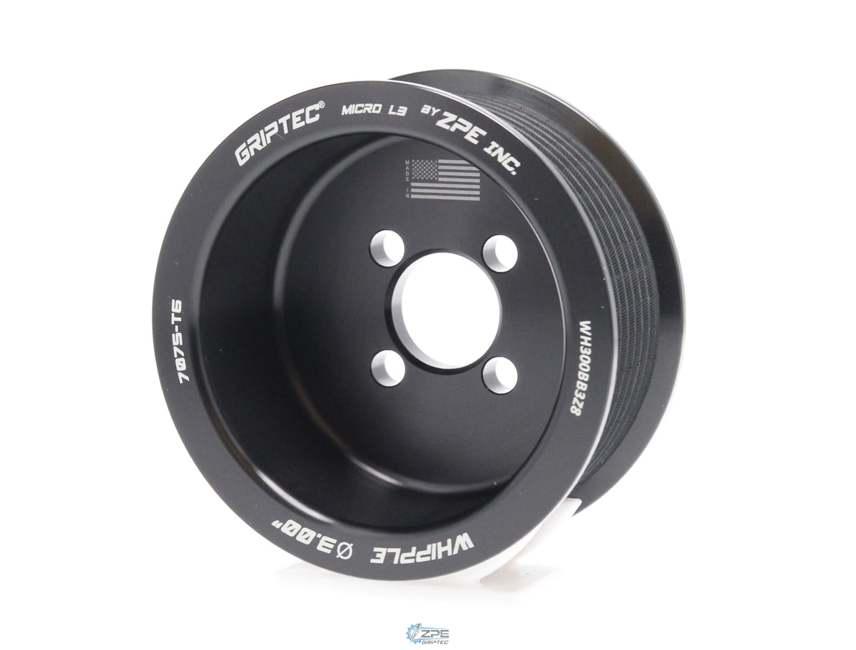 3.00" 8 Rib ZPE GripTec® Whipple Standard L3 Black Pulley