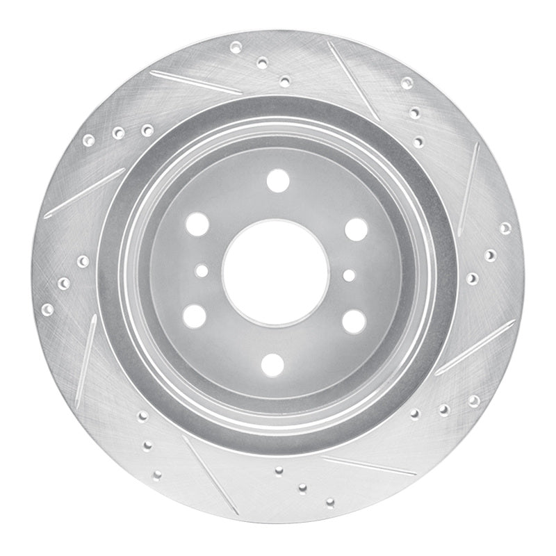 R1 07-20 Cadillac Escalade EXT Rear Left Drilled & Slotted Silver Brake Rotor Secondary image