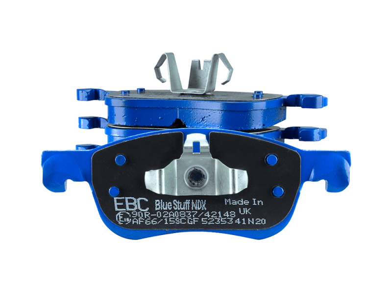 EBC 04-05 Mitsubishi Lancer Evo 8 2.0T (FQ400 w/Alcon Caliper) Bluestuff Front Brake Pads Main image