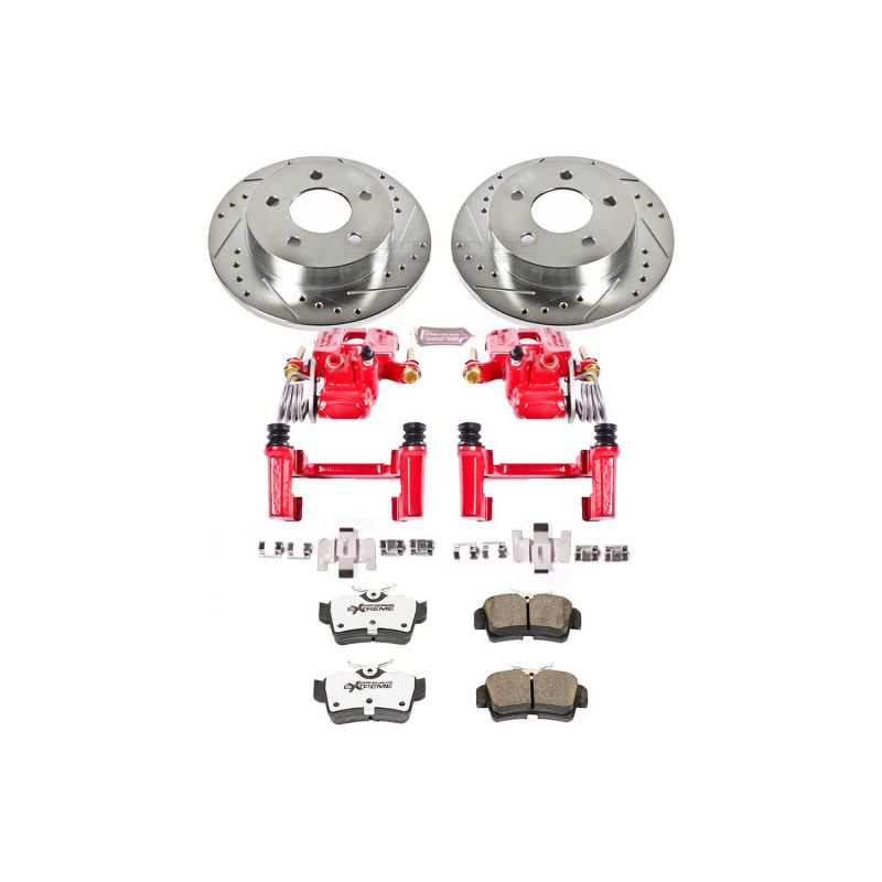 Power Stop 94-04 Ford Mustang Rear Z26 Street Warrior Brake Kit w/Calipers Main image