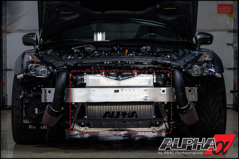 AMS Performance 2009+ Nissan R35 GTR Alpha Race Front Mount Intercooler Kit w/Logo Main image