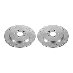 Power Stop 13-14 Ford Mustang Rear Evolution Drilled & Slotted Rotors - Pair