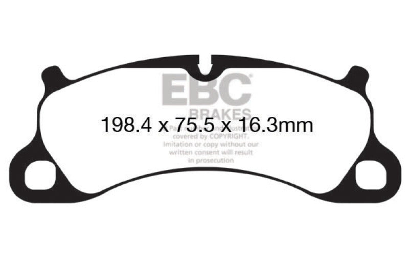 EBC 12-15 Porsche 911 (991) (Cast Iron Rotor only) 3.8 Carrera S Redstuff Front Brake Pads (view 2)