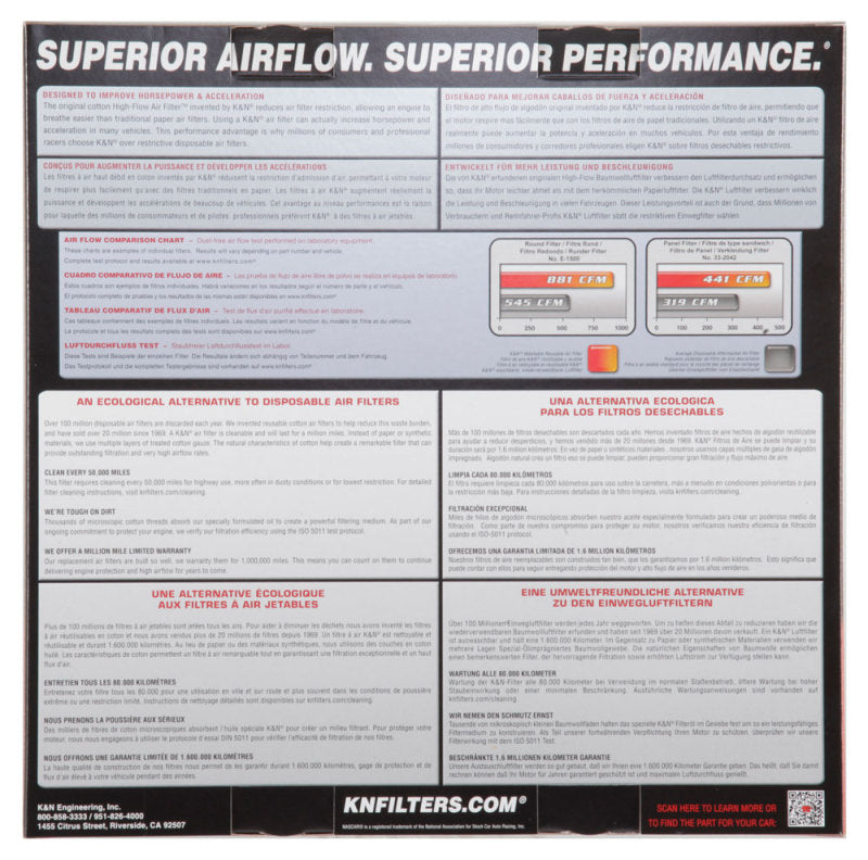K&N Replacement Air Filter 09-12 BMW X5/X6 4.4L V8 Panel Filter (view 2)