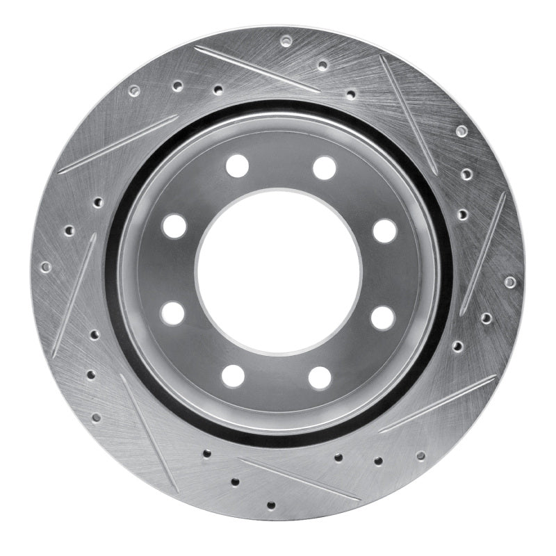 R1 99-25 Chevrolet Suburban 2500 Rear Left Drilled & Slotted Silver Brake Rotor Secondary image
