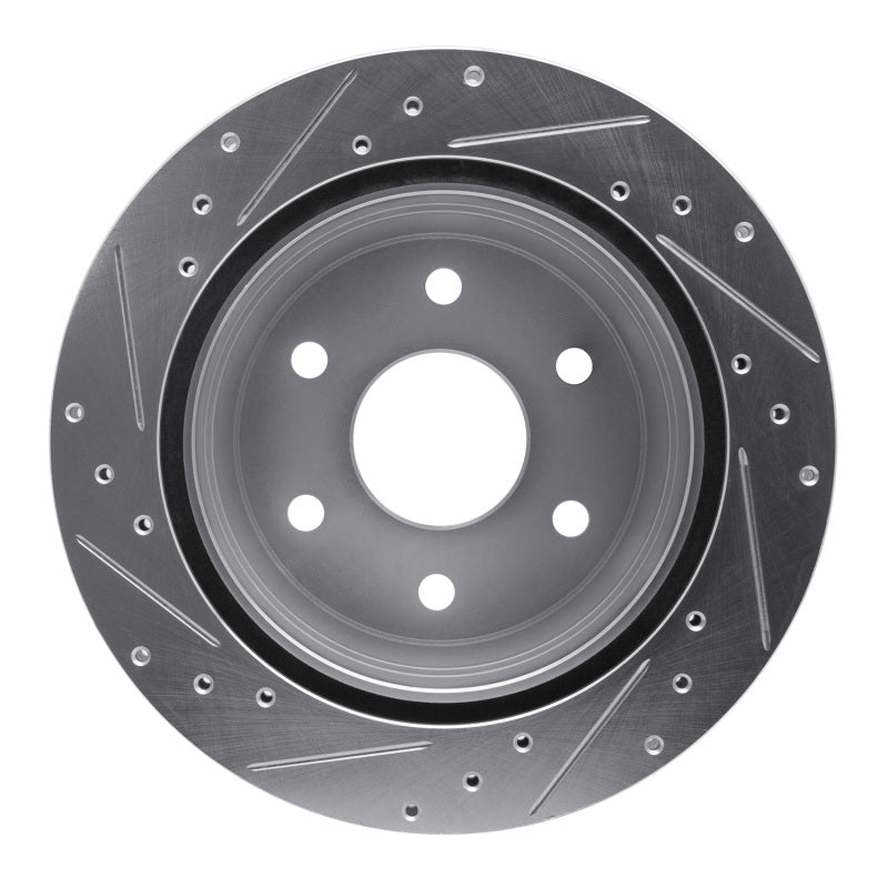 R1 00-14 Cadillac Escalade Rear Right Drilled & Slotted Silver Brake Rotor Secondary image