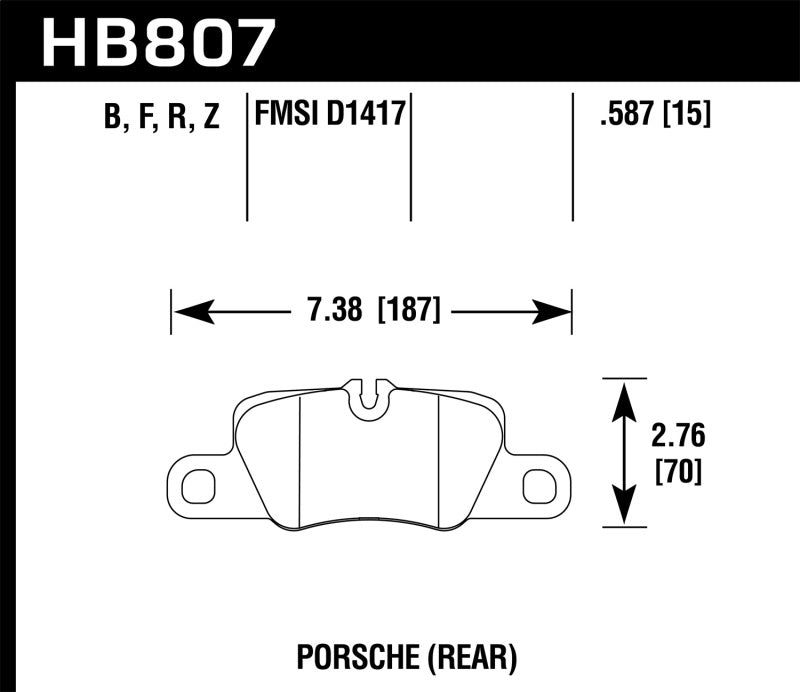 Hawk 2014 Porsche 911 HPS 5.0 Rear Brake Pads Main image