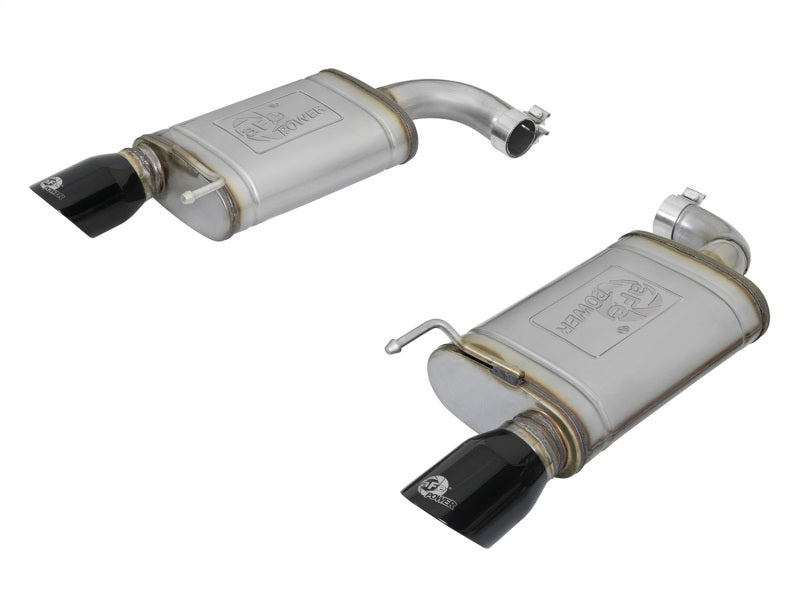 aFe MACH Force XP 2.5in 409 Stainless Axle Back Exhaust w/ Black Tips 15-17 Ford Mustang I4-2.3L (t) Main image
