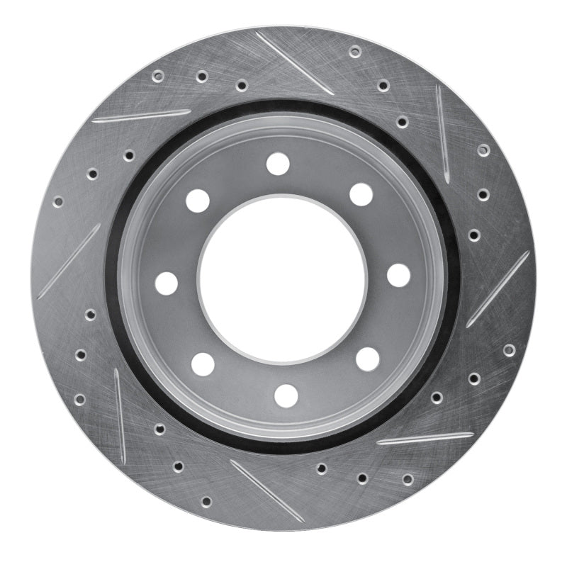 R1 03-05 Chevrolet Silverado 1500 Rear Left Drilled & Slotted Silver Brake Rotor Secondary image