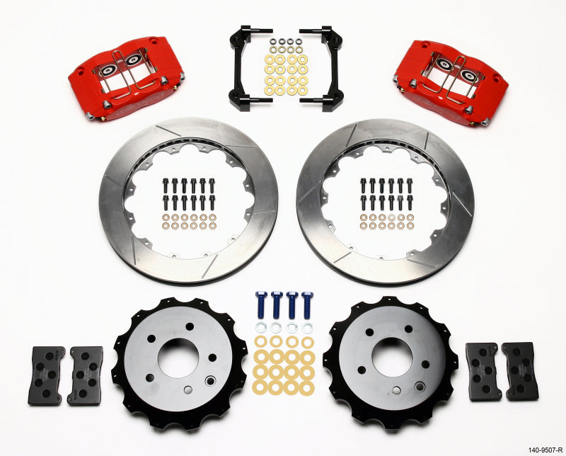 Wilwood Dynapro Radial Rear Kit 13.00in Red Nissan 350Z/Fiti G35 Main image
