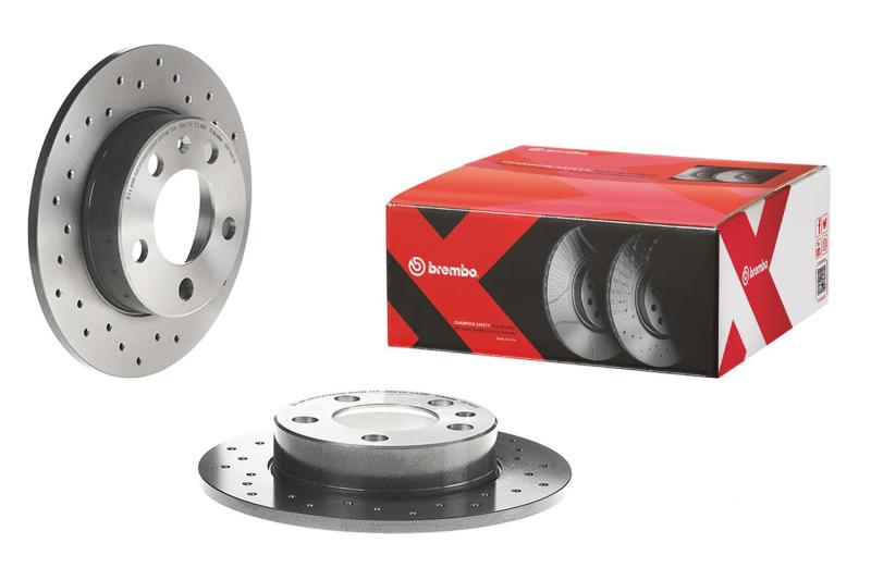 Brembo 00-06 Audi TT/TT Quattro/02-03 VW Golf Front Premium Xtra Cross Drilled UV Coated Rotor Main image
