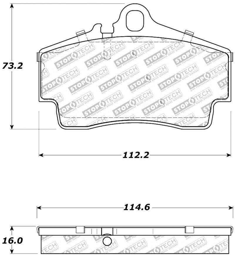 StopTech Performance 97-04 Porsche Boxster / 00-08 Boxster S / 98-08 911 Rear Brake Pads (view 4)