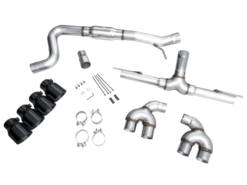 AWE Tuning MK8 Volkswagen Golf R 3in Track Edition Quad Exhaust - Diamond Black Tips (view 11)