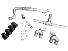 AWE Tuning MK8 Volkswagen Golf R 3in Track Edition Quad Exhaust - Diamond Black Tips