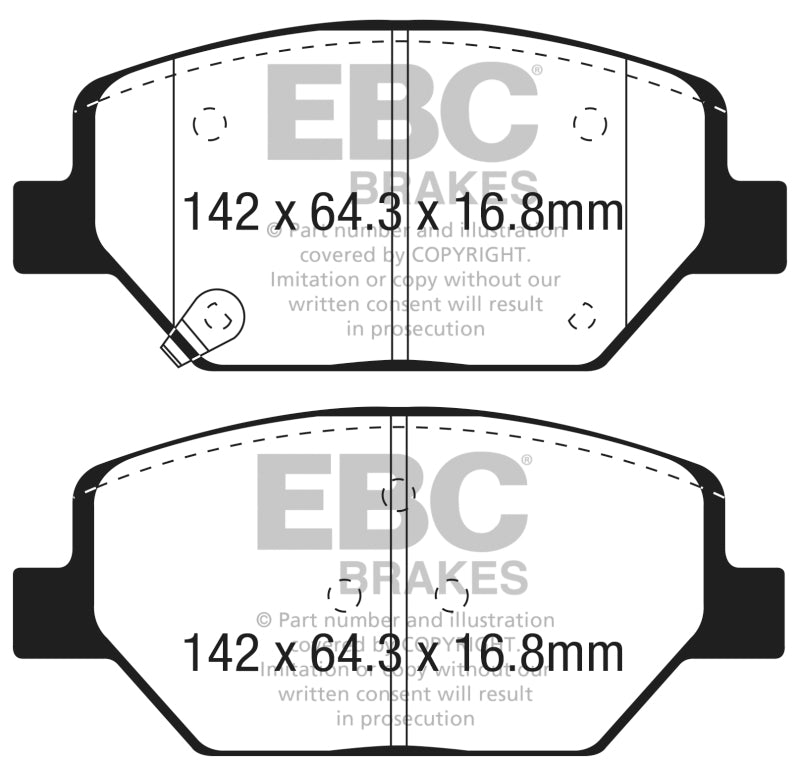 EBC 2018+ Chevrolet Equinox 1.5L Turbo (J17) Yellowstuff Front Brake Pads Main image