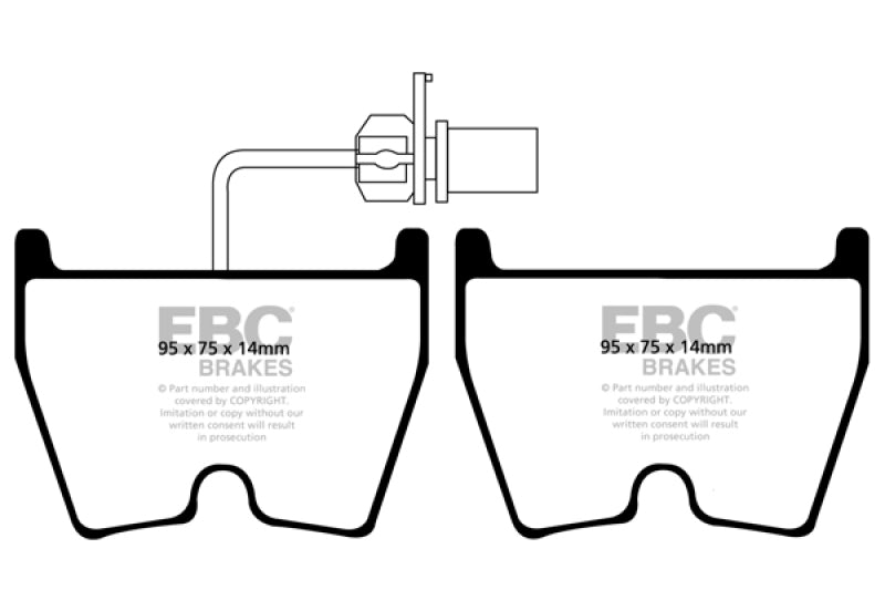 EBC 06-09 Audi RS4 4.2 (Cast Iron Rotors) Redstuff Front Brake Pads Main image
