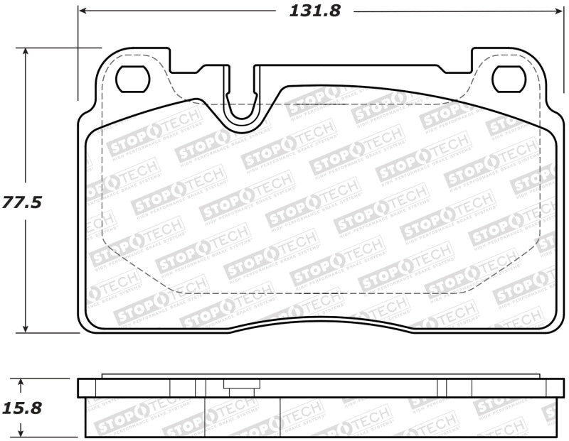 StopTech 07-15 Audi Q7 Street Performance Front Brake Pads Main image