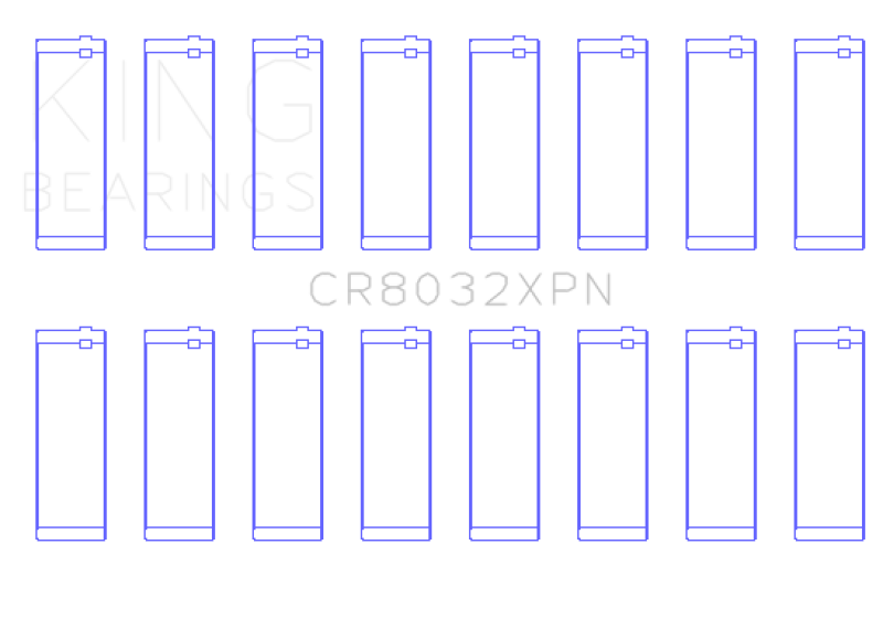 King Engine Bearings Chrysler 345/370 16V (Size.026) Connecting Rod Bearings (Set of 8)