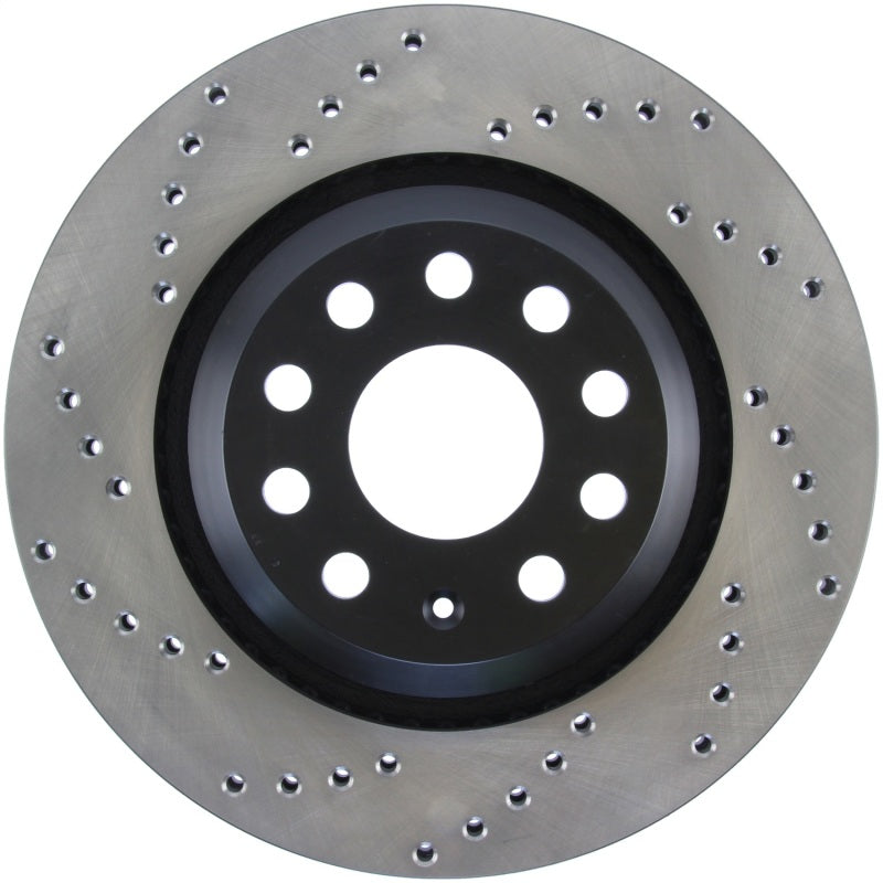 StopTech 09-13 VW CC 3.6L VR6 / 08-09 & 12 Golf R/Golf R32 Drilled Right Rear Rotor Main image