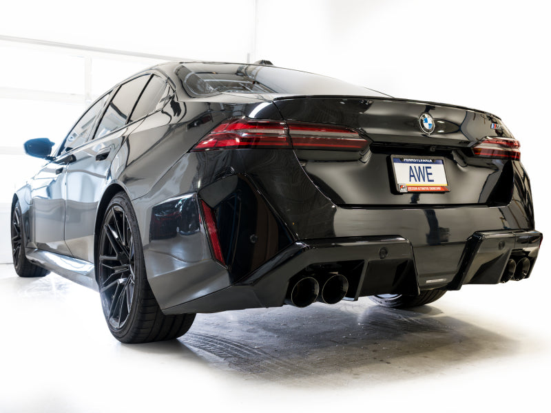 AWE Tuning BMW G90/G99 M5 Track Edition Cat-Back Exhaust - Diamond Black Tips (view 3)
