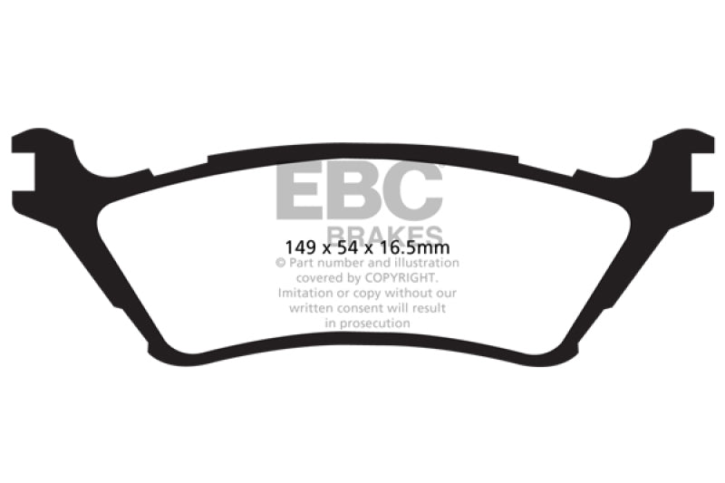 EBC 15+ Ford F150 2.7 Twin Turbo (2WD) Yellowstuff Rear Brake Pads Main image