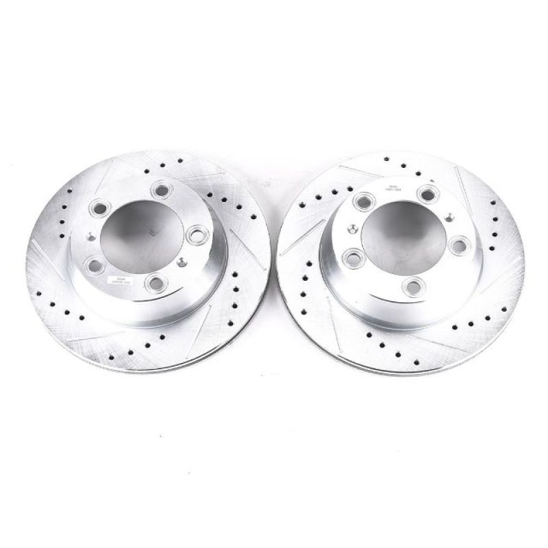 Power Stop 17-19 Porsche 718 Boxster Rear Evolution Drilled & Slotted Rotors - Pair Main image