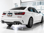 AWE Tuning 2019+ BMW M340i (G20) Resonated Touring Edition Exhaust - Quad Chrome Silver Tips (view 2)