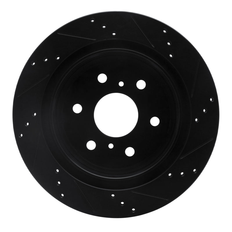 R1 07-20 Cadillac Escalade Rear Left Drilled & Slotted Black Brake Rotor Secondary image