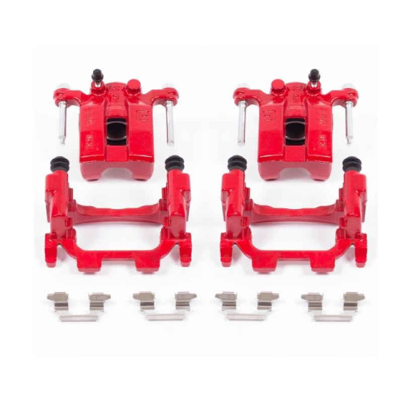 Power Stop 11-12 Infiniti G25 Rear Red Calipers w/Brackets - Pair Main image