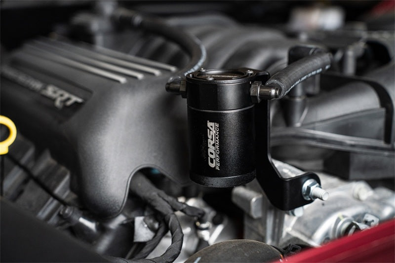 Corsa Performance Aluminum Oil Catch Can w/ Bracket - HEMI 6.4L (view 3)