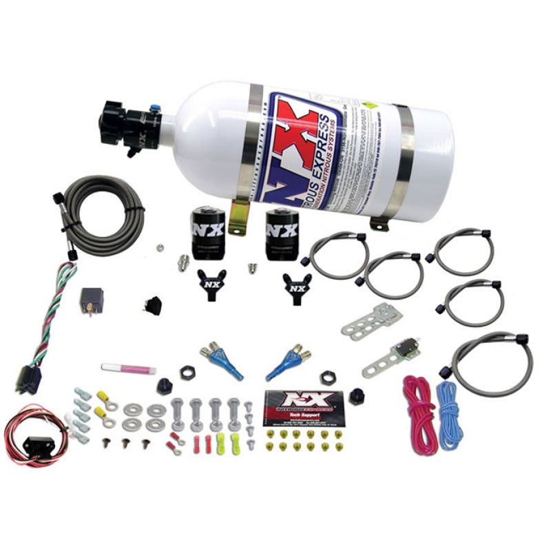 Nitrous Express 03-18 Nissan 350Z/370Z Dual Nozzle (35-150HP) w/10lb Bottle Main image